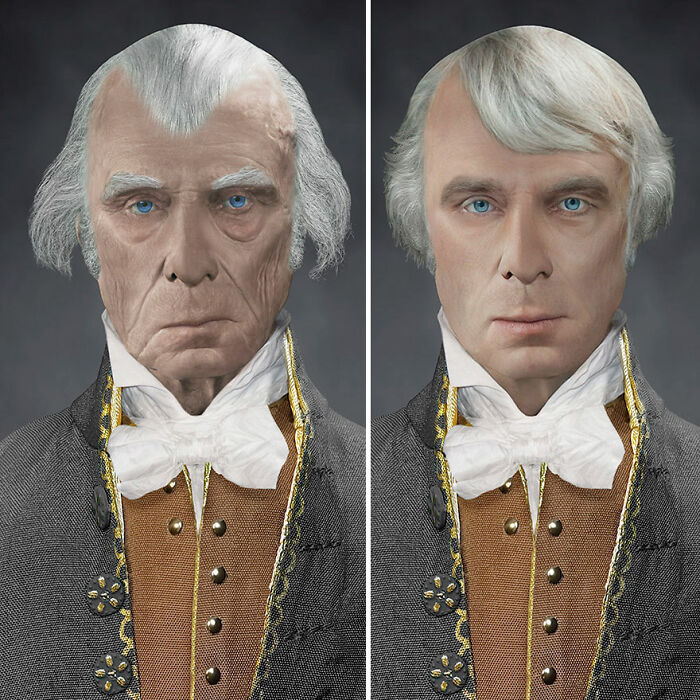 I De-Aged The Real Face Of U.S. President James Madison To Show What He Looked Like As A Young Man