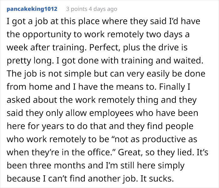 Person Quits After 3 Days Of Work After They Realized The Hybrid Work Model Was A Lie