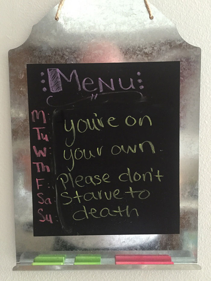 My Girlfriend Is Going To Be Gone For A Week. She Either Has No Faith In Me Or Is Setting Me Up For Failure