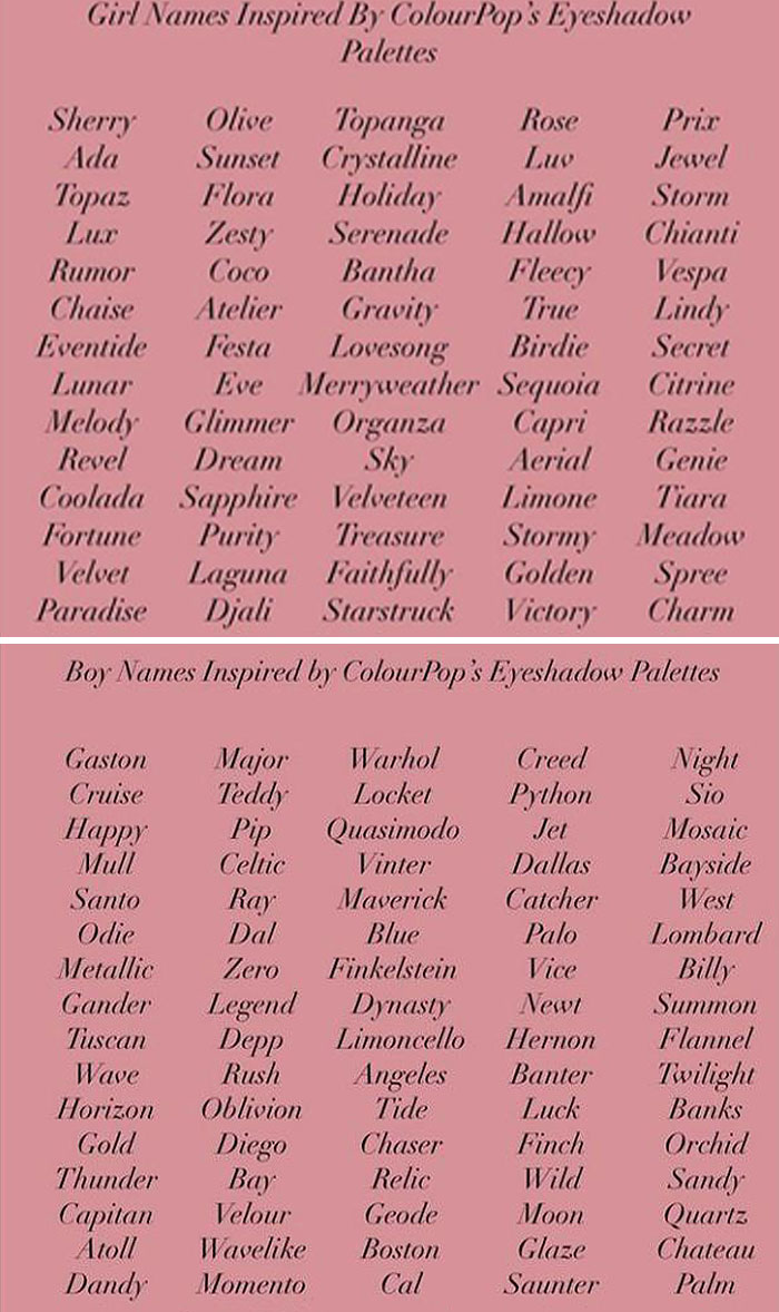 So Now We Naming Kids After *checks Notes* Eyeshadow Palettes?