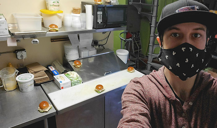 A Customer Called Asking If We Were Practicing Social Distancing With Her Sandwiches. I Told Her We Are, But To Be Honest Guys I'm Running Out Of Space