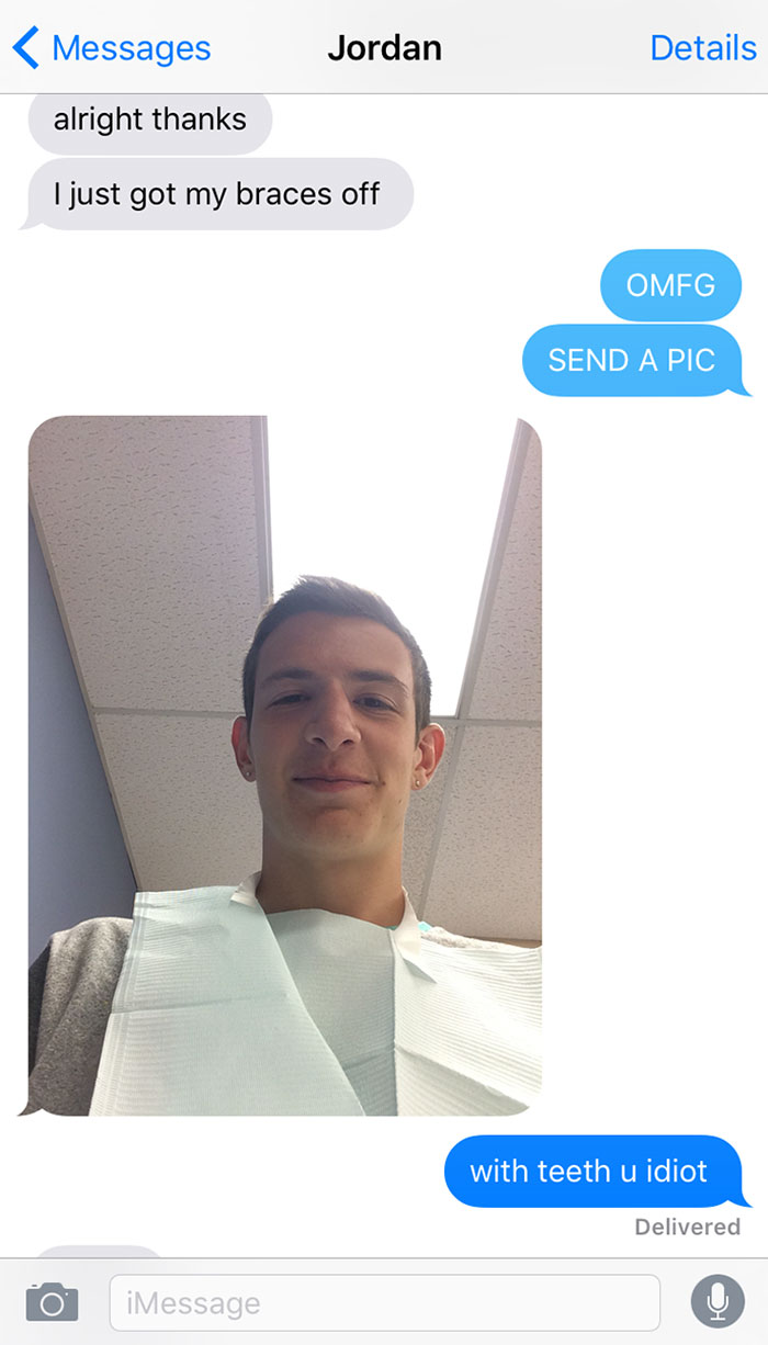 My Friend Got His Braces Off Today