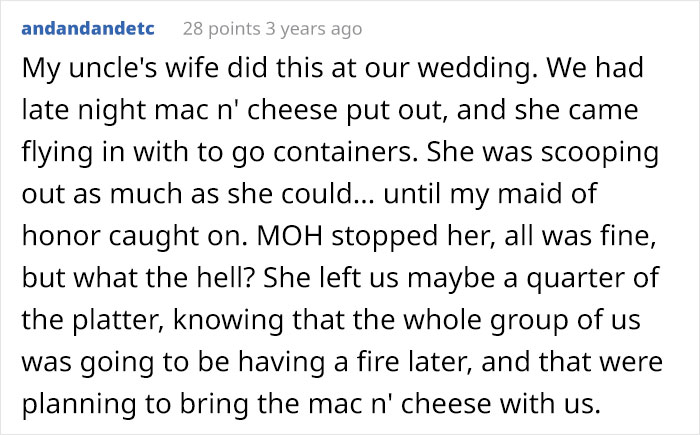 "Who The Hell Does This?": Bride Is Flabbergasted To Discover A Wedding Guest Took 10 Containers Of Food From The Wedding And Left A $5 Gift