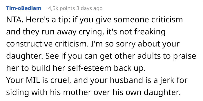 MIL Keeps Criticizing Daughter&rsquo;s Performances Right To Her Face, Family Drama Ensues When Mom Tells Husband To Stop Inviting Her