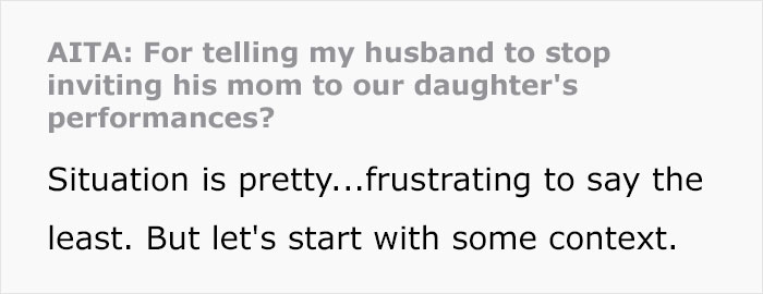 MIL Keeps Criticizing Daughter&rsquo;s Performances Right To Her Face, Family Drama Ensues When Mom Tells Husband To Stop Inviting Her