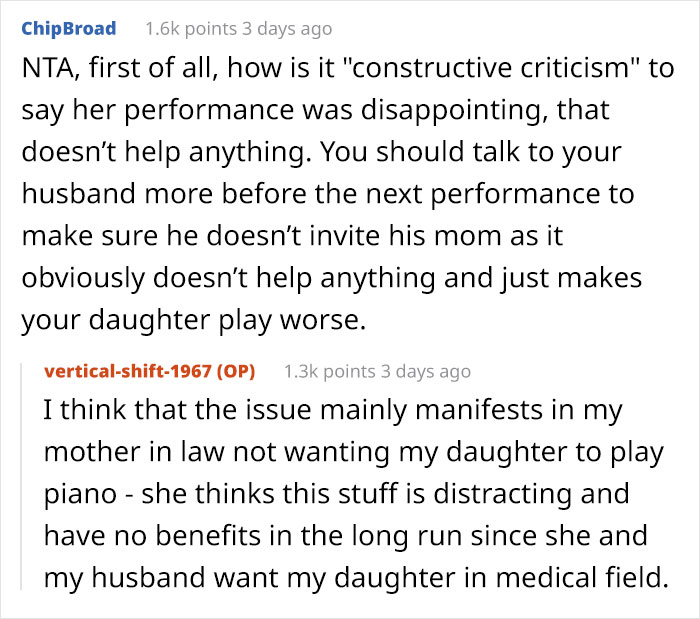 MIL Keeps Criticizing Daughter&rsquo;s Performances Right To Her Face, Family Drama Ensues When Mom Tells Husband To Stop Inviting Her
