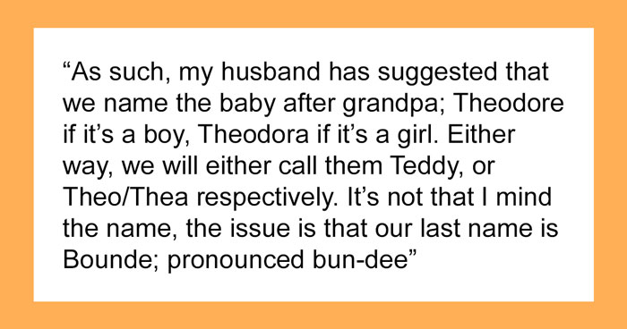 “AITA For Telling My Husband His Name Suggestion For Our Unborn Baby Is Idiotic At Best?”