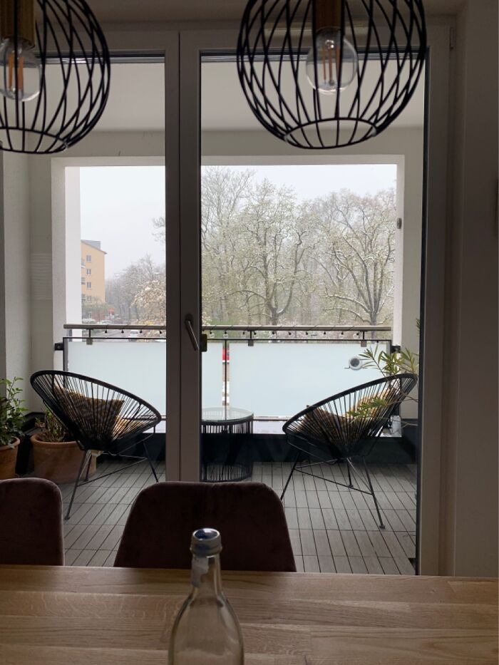 It Started To Snow Today. 1. Of April. Greetings From Bavaria