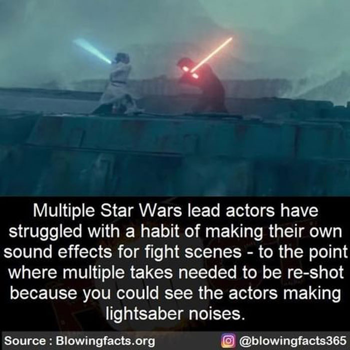Star Wars actors making their own sound effects caused multiple takes during fight scenes, an incredible fact shared on Instagram.