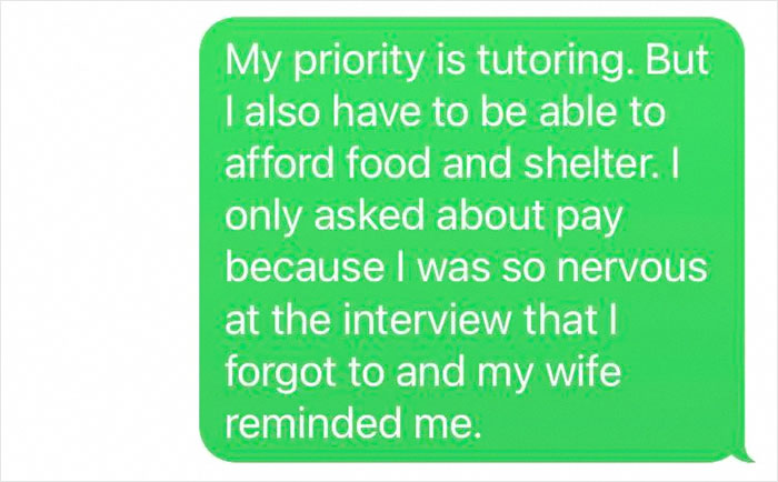 "Your Priority Is Only Pay": New Hire Asks About Pay, Manager Tells Him To Not Come In "Your Priority Is Only Pay": New Hire Asks About Pay, Manager Tells Him To Not Come In