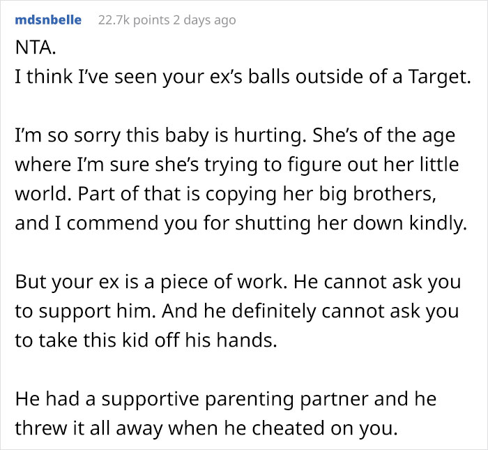 "Am I A Jerk For Saying That I Wouldn't Be Playing Mom With My Ex's Affair Baby?"