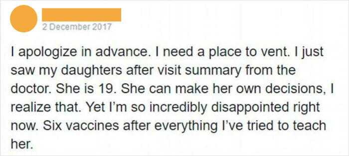 Anti-Vaxxer Mom "Grieving" After Adult Daughter Chooses To Get Her Missed Shots