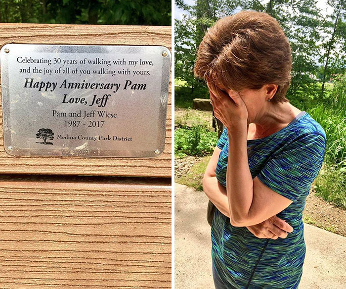 My Dad Surprised My Mom For Their 30th Anniversary And Had A Bench Dedicated To Her At The Park Where They Always Walk Together