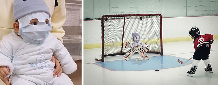 This Baby Wearing A Face Mask