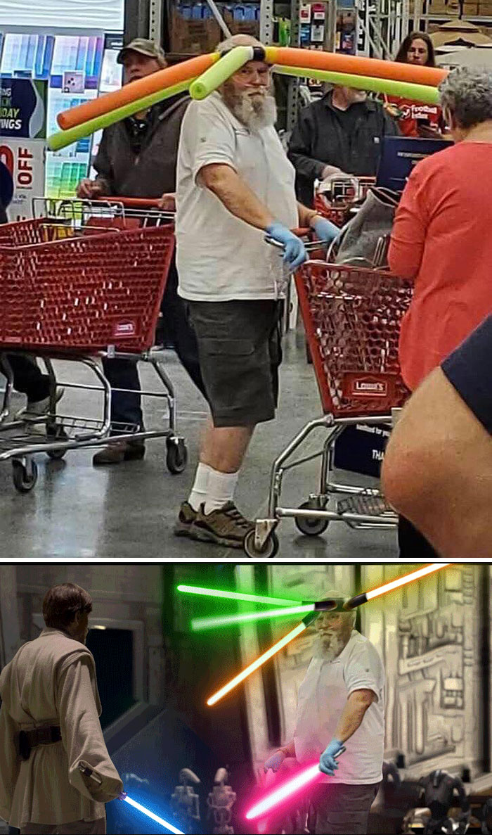 Shopper With Pool Noodle Radius