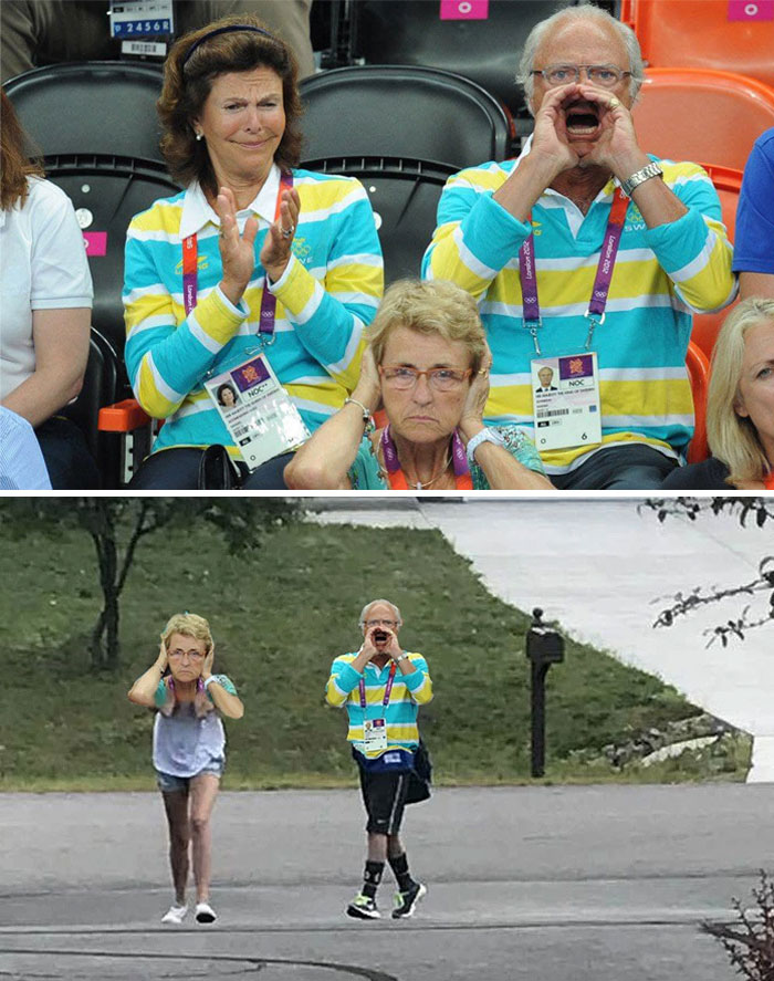 The King Of Sweden Yelling At A Football Match