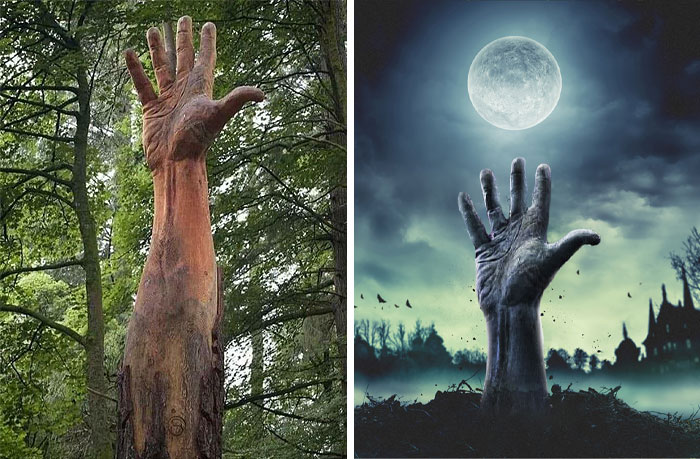 This Tree Sculpture Of A Hand