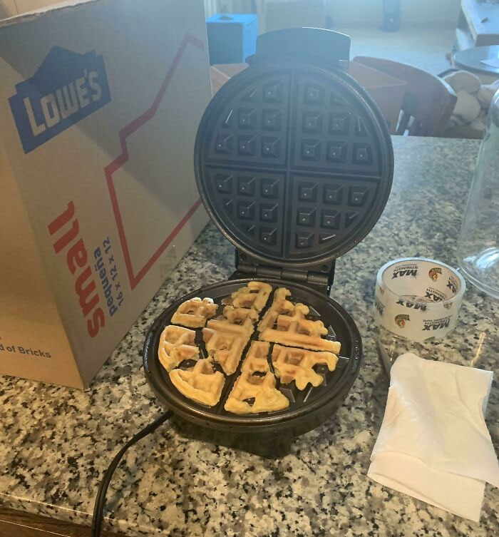 While Packing For Our Move I Discovered A 2-Month-Old Waffle That I Somehow Forgot About. Pregnancy Brain Is Real. I’m Disgusted With Myself