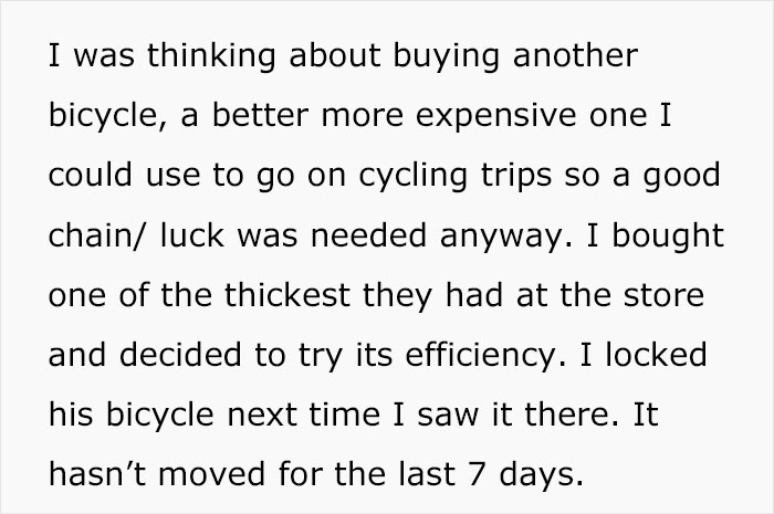 Sick And Tired Of Someone Using Their Parking Space, This Guy Locks The Stranger's Bike And Notes Start Arriving