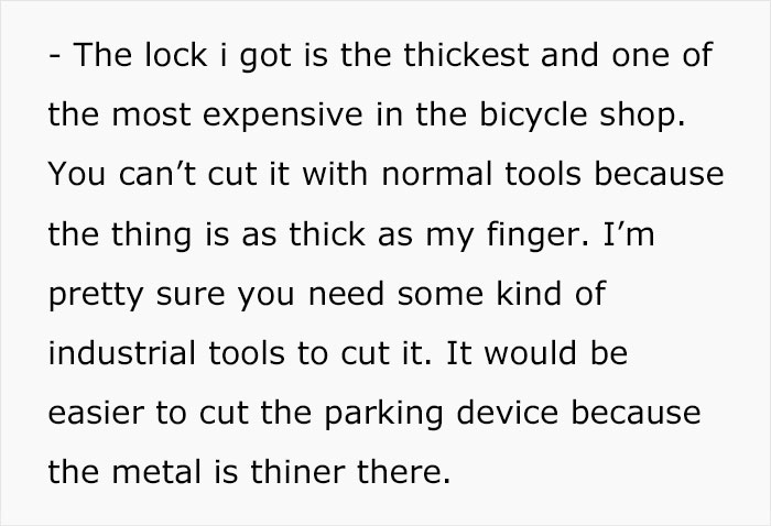 Sick And Tired Of Someone Using Their Parking Space, This Guy Locks The Stranger's Bike And Notes Start Arriving