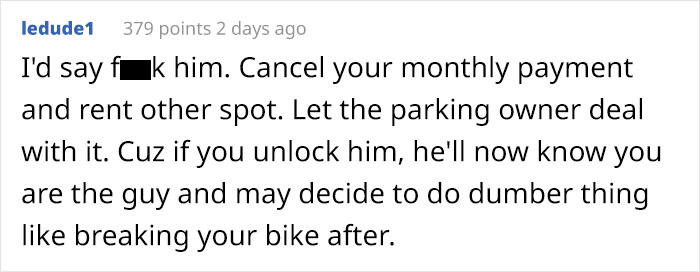 Sick And Tired Of Someone Using Their Parking Space, This Guy Locks The Stranger's Bike And Notes Start Arriving