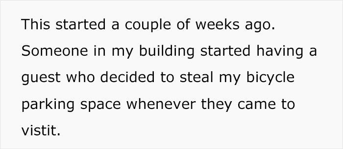 Sick And Tired Of Someone Using Their Parking Space, This Guy Locks The Stranger's Bike And Notes Start Arriving
