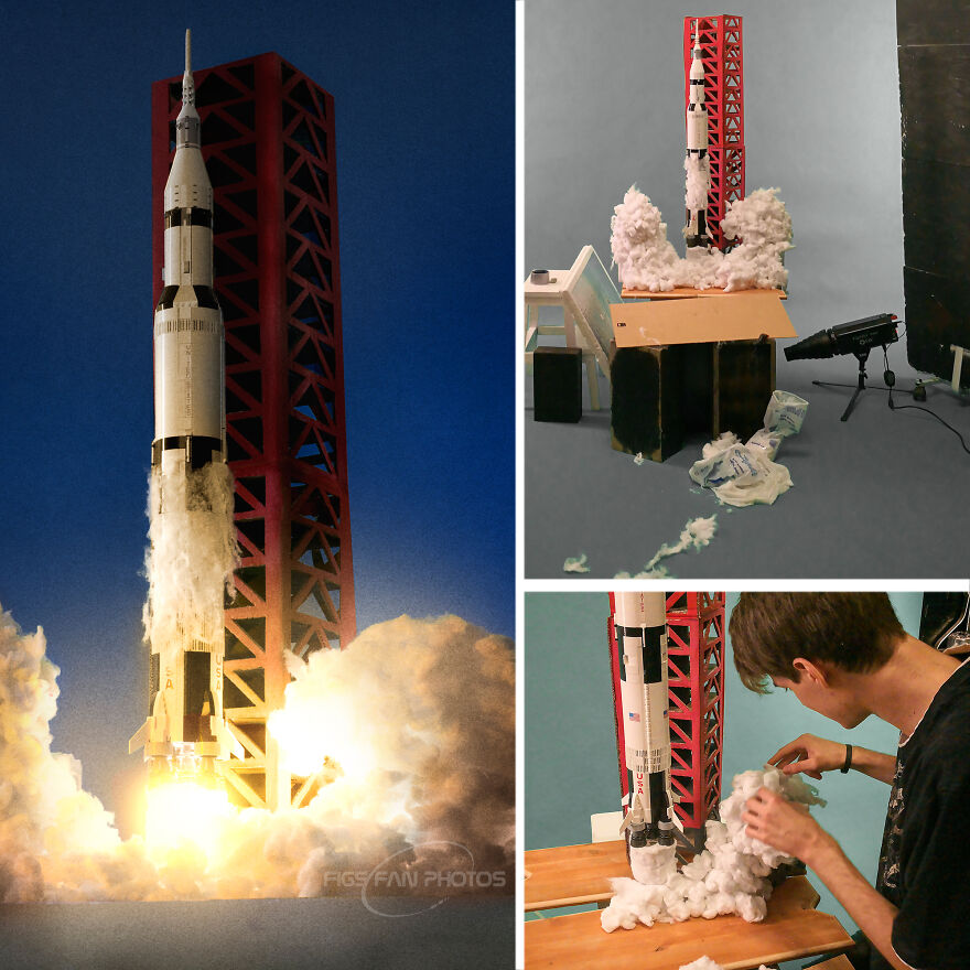 "We Have A Lift-Off!" I Used Cottonwool Balls As Smoke