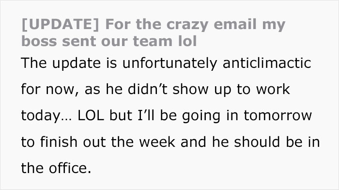 Woman Shares Her Boss' Delusional Email With Out-Of-Touch Rules After 3 Employees Quit At The Same Time