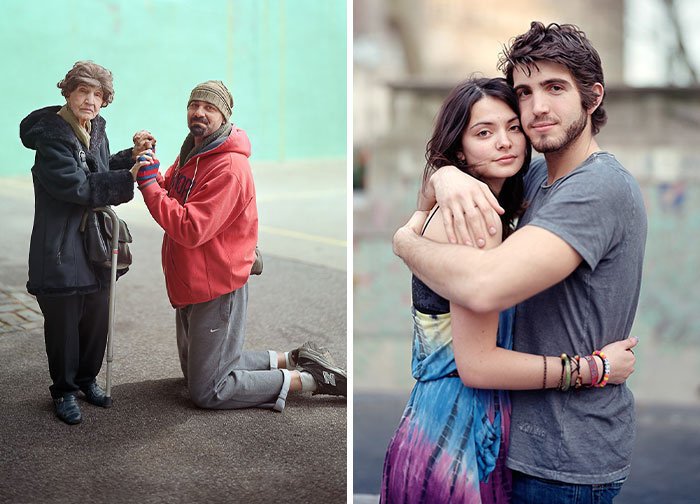 This Photographer Asked Complete Strangers To Pose Together While Touching (30 Pics)