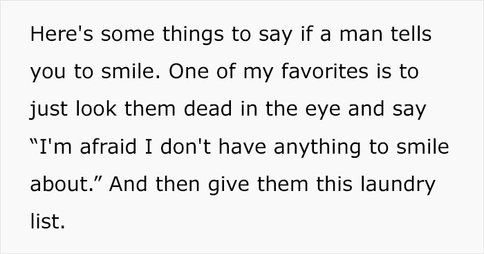 “If You Can Creep Them Out, They Leave You Alone”: Woman Shares The Creepy Things She Says To Men Who Bother Her On The Street “If You Can Creep Them Out, They Leave You Alone”: Woman Shares The Creepy Things She Says To Men Who Bother Her On The Street