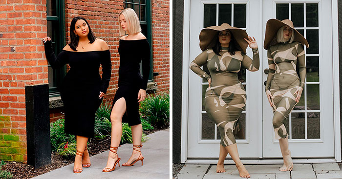 “Estilo, no talla”: Estas dos amigas muestran cómo se ve el mismo atuendo en diferentes tipos de cuerpos (30 imágenes nuevas)