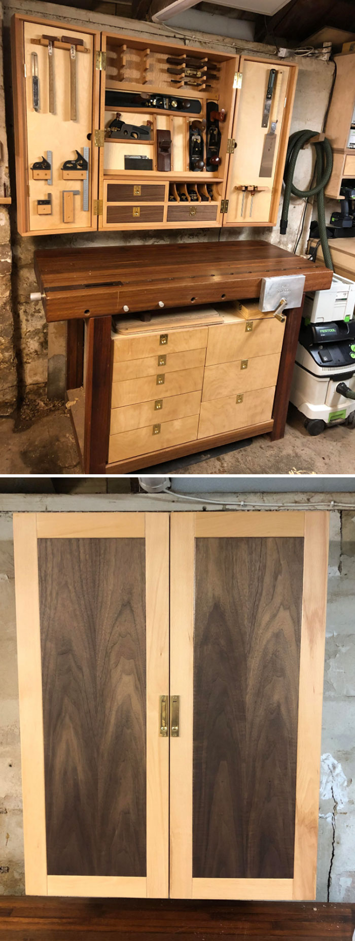 Hand Tool Cabinet- Beech And Walnut