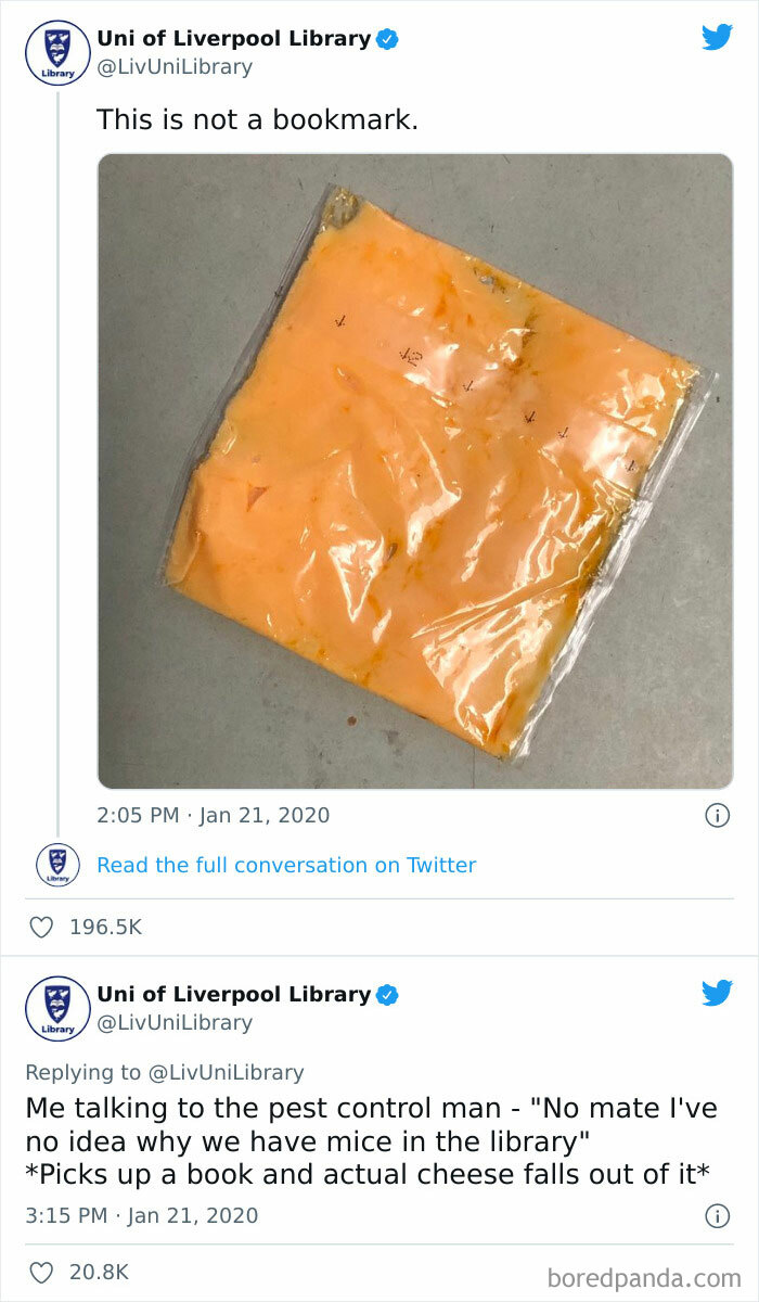 Plastic bag filled with orange cheese, a weird thing spotted on official social media accounts of companies.