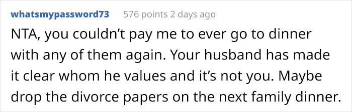Woman Never Gets Invited To Husband's Family Dinners, Decided To Crash One And They Were Not Happy About It
