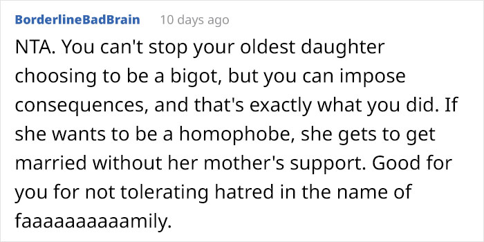 Bride Doesn't Invite Sister To The Wedding Because Of Her Sexuality, Freaks Out When Her Mother Refuses To Come Too