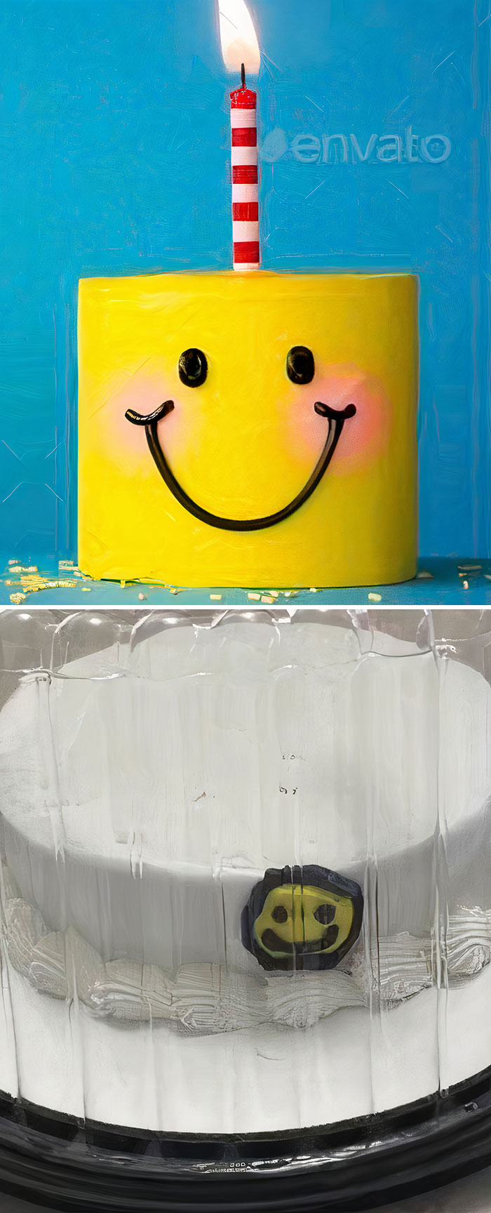 Les presento el pastel que pedimos y el que recibimos para el primer cumpleaños de mi hijo