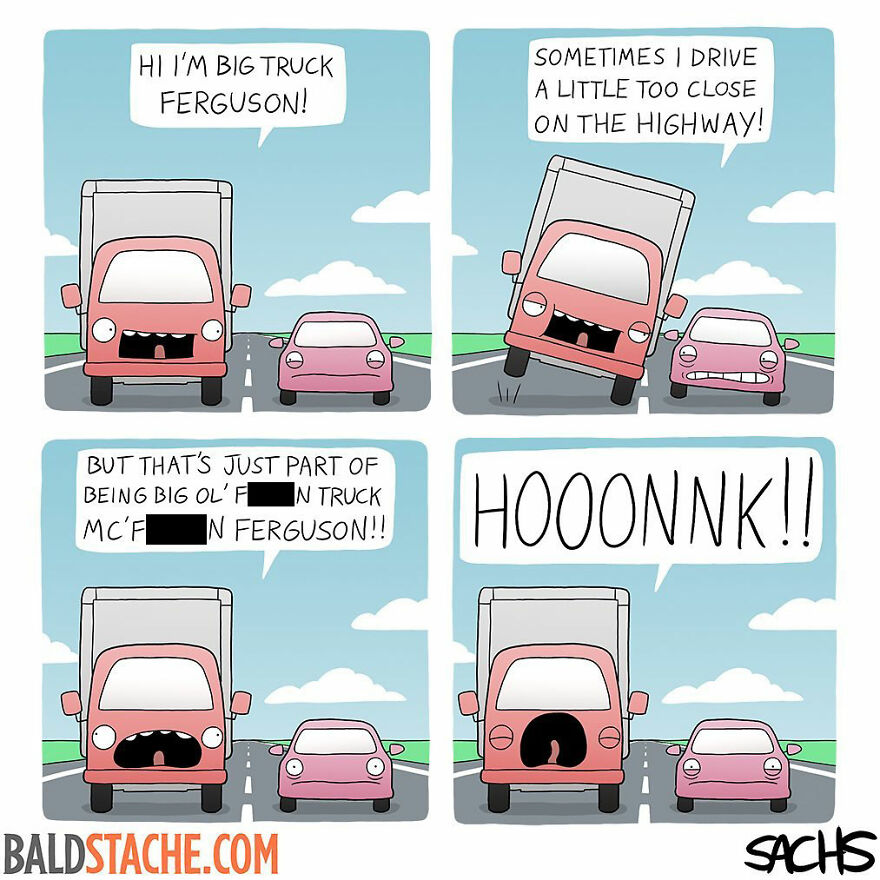 ‘Baldstache’ Comics For People Who Love Dark Humor
