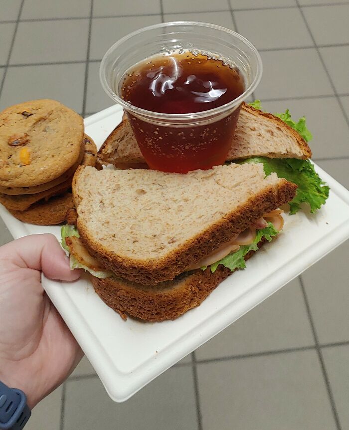 2 Seconds Before I Stumbled And Doused My Sandwich Walking Down The Hall...