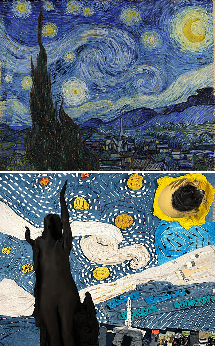 The Starry Night, 1889 By Vincent Van Gogh vs. The Starry Night, 2022