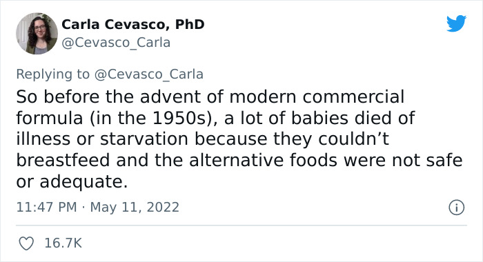History Professor Shuts Down People Arguing That Mothers Should Just Breastfeed Like In The Pre-Formula Days, Paints A Gruesome Picture Of What It Was Really Like