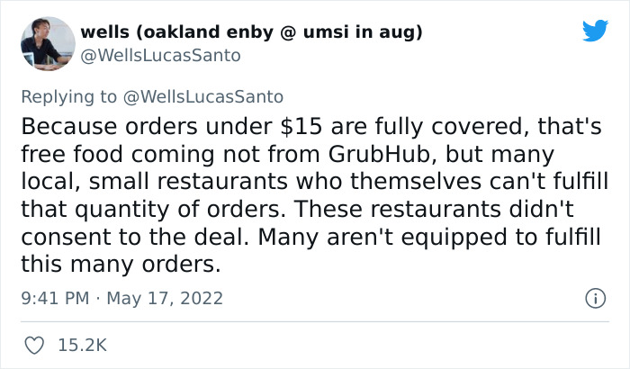 Restaurants And Couriers Appalled At Grubhub After They Launched A "$15 Off Lunch" Promo And Didn't Warn Them Restaurants And Couriers Appalled At Grubhub After They Launched A "$15 Off Lunch" Promo And Didn't Warn Them