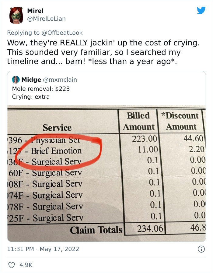 "One Tear In And They Charged Her $40": Woman Shares How Her Sister Was Charged $40 For 'Crying' During Doctor's Appointment, Goes Viral On Twitter "One Tear In And They Charged Her $40": Woman Shares How Her Sister Was Charged $40 For 'Crying' During Doctor's Appointment, Goes Viral On Twitter