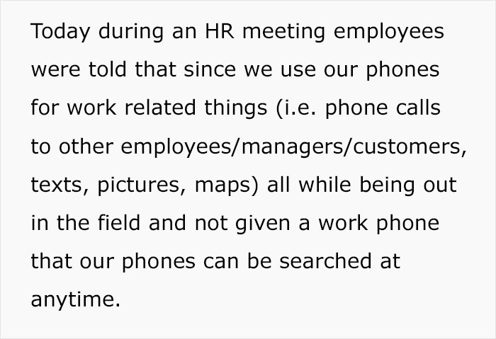 HR Wants To Check Employees&rsquo; Personal Phones Anytime They Want, People Are Not Having It