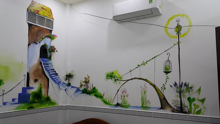 My Wall I Love To See The Mural I Drew And Reward My Bedroom, After Drawing For Many Others,.pain