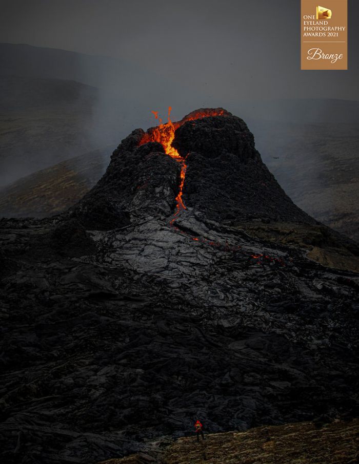 "The Man Against The Power Of Nature" By Růžena Bendová. Bronze In Nature, Landscapes