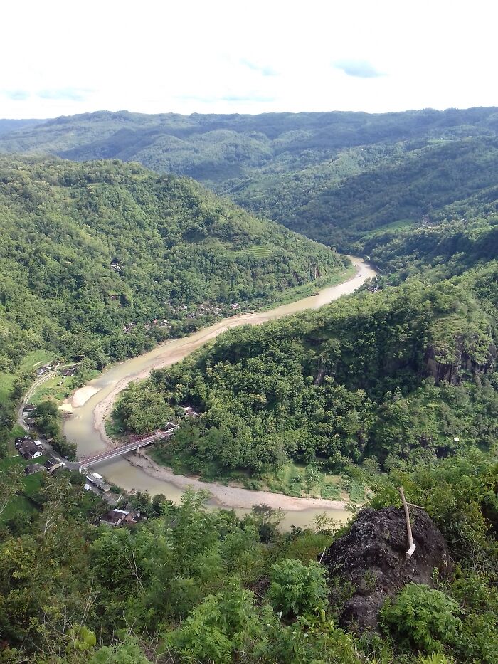 View Of The Oyo River From The Mangunan Orchard, Imogiri, Bantul, Special Region Of Yogyakarta