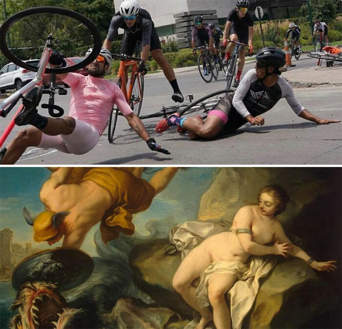 Instagram Account Compares Art With Sports Moments, And People Find It Funnily Accurate (30 Pics)