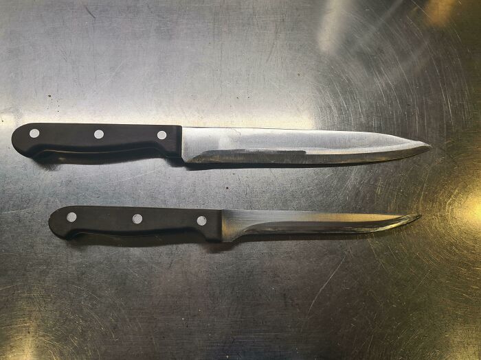 A Coworker Tried To Sharpen My Good Kitchen Knifes With An Angle Grinder