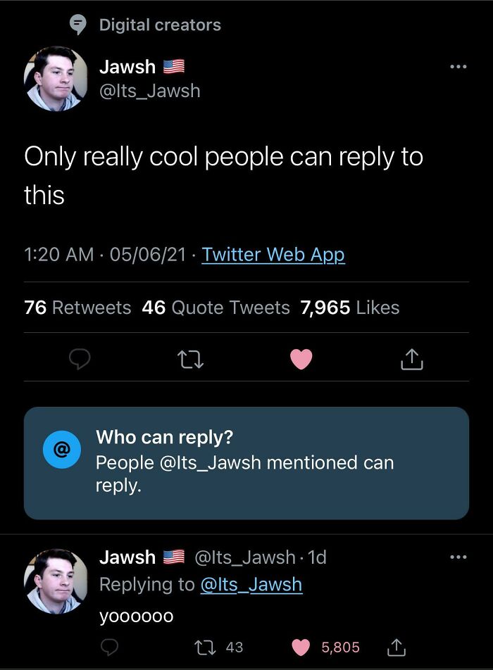 Madlad Makes Sure Only Cool People Can Reply
