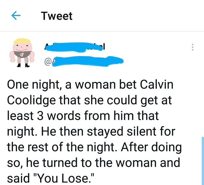 "You Lose", Coolidge Once Said